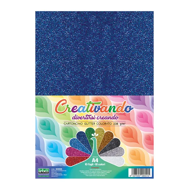 lebez-cartoncino-glitterato-a4-set-10-fogli image 1