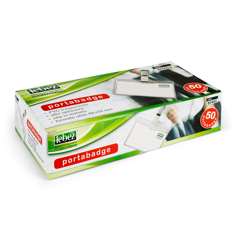 lebez-porta-badge-88-x-55-mm-con-clip-box-da-50-pezzi image 2