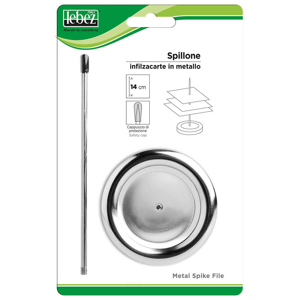 lebez-spillone-infilza-carte-in-metallo-con-cappuccio-blister image 2