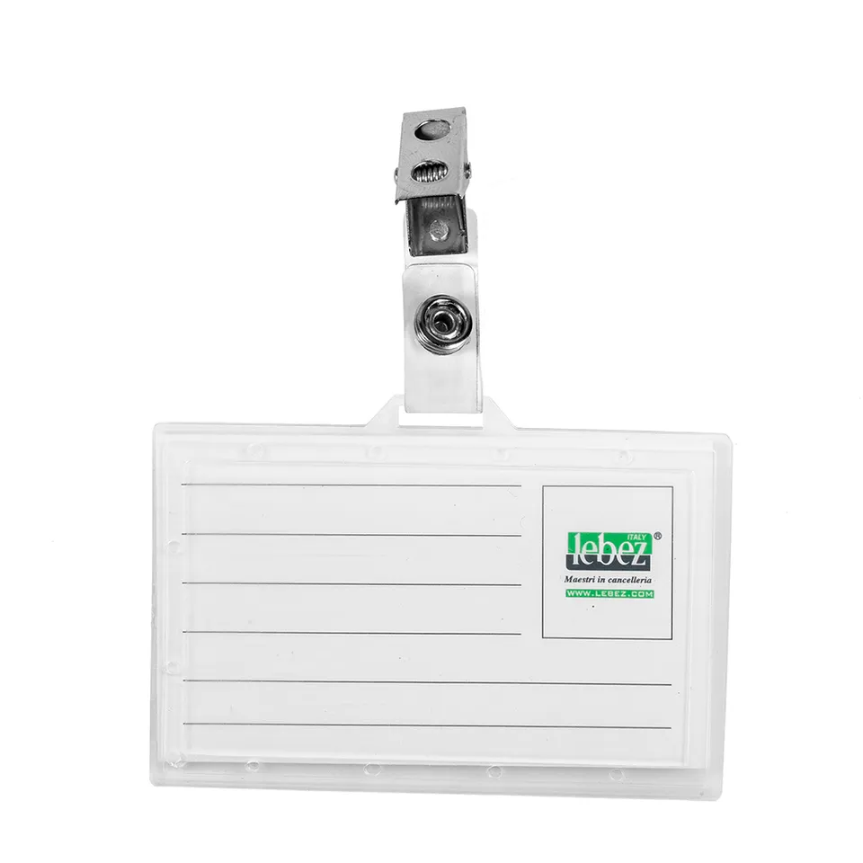 lebez-portabadge-90-x-56-mm-con-clip-scatola-50-pezzi image 1