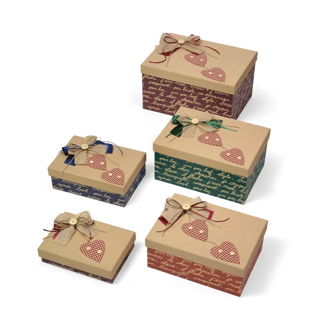 lebez-set-5-scatole-regalo-svezia-in-cartone-coperchi-decorati-a-mano image 1