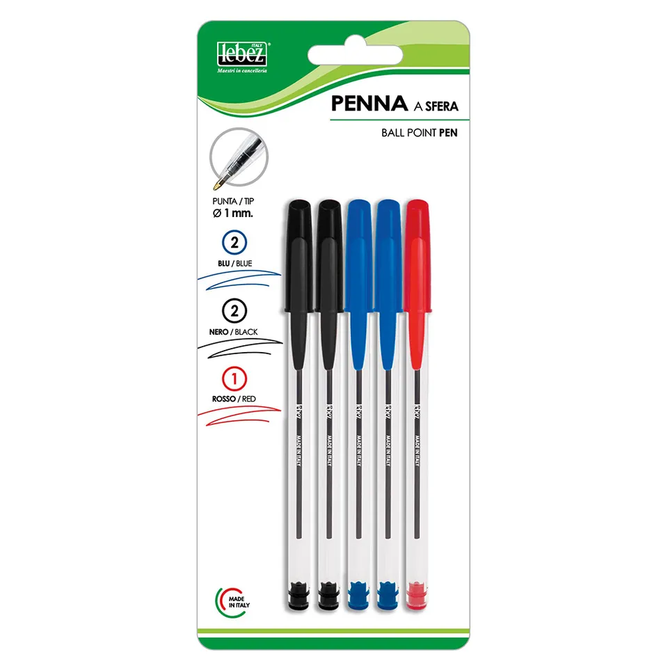 lebez-penna-a-sfera-1-mm-blister-5-pezzi image 1