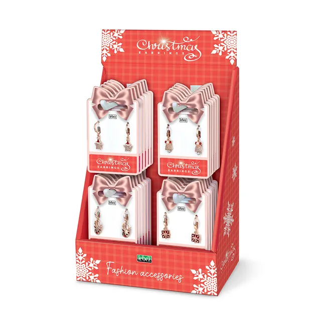 lebez-christmas-earrings-rose-gold-con-strass-4-modelli-assortiti image 1