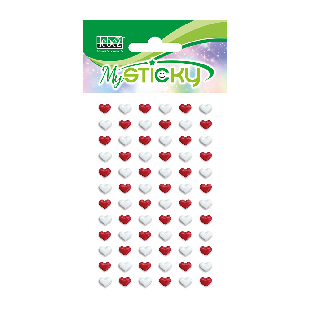 lebez-stickers-cuori-gommato-rilievo-display-48-buste-6-disegni-assortiti image 5