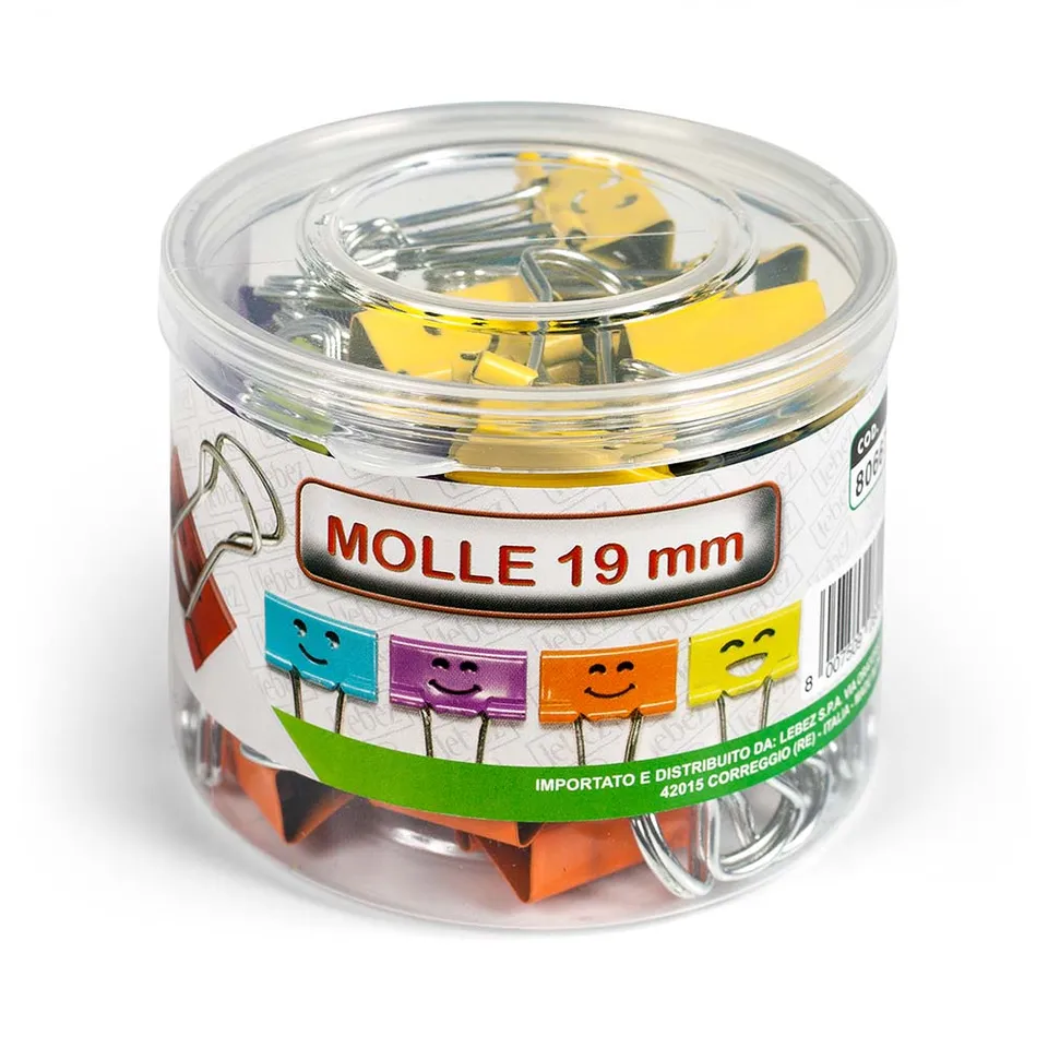 lebez-clip-metallo-emoticons-19-mm-barattolo-40-pezzi image 1