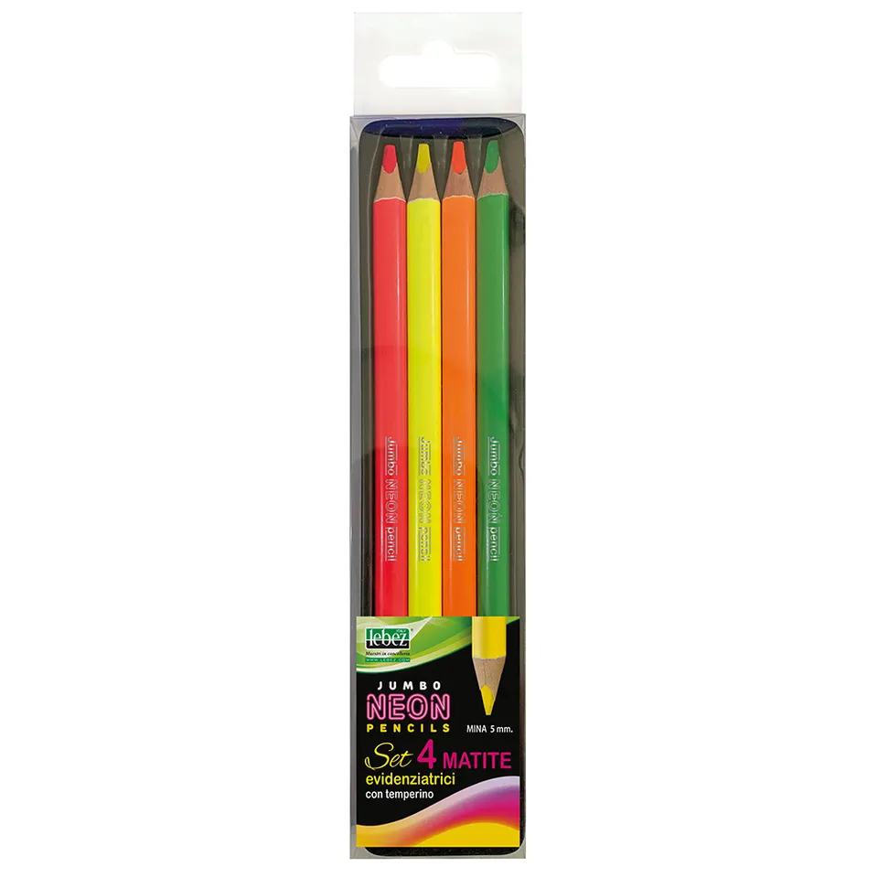 lebez-matita-evidenziatore-jumbo-neon-4-1-con-temperino image 1