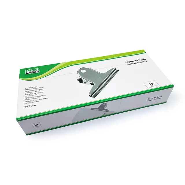 lebez-metal-binder-clips-100-mm-cromate-box-12-pezzi image 1