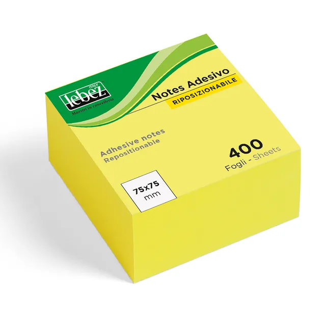 lebez-memo-stick-gialli-neon-cubo-400-fogli-75x75-mm image 1
