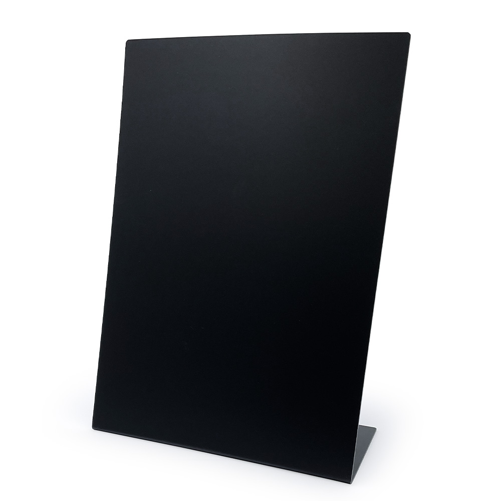 lebez-stand-base-l-nero-2-mm-scrivibile-con-gessetto-espositore-da-tavolo image 1