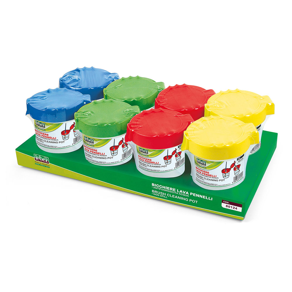 lebez-bicchiere-lavapennelli-con-doppio-coperchio-display-8-pezzi image 1