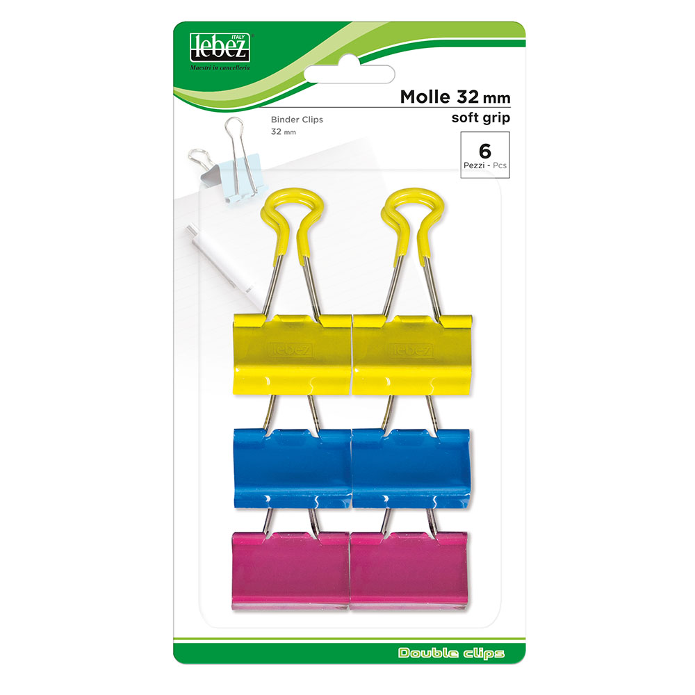 lebez-double-clip-32-mm-soft-grip-6-pezzi image 2