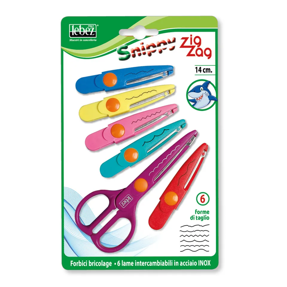 lebez-forbici-zig-zag-14-cm-con-6-lame-intercambiabili image 1