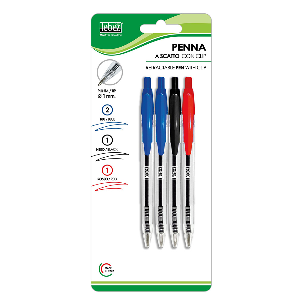 lebez-penna-a-scatto-1-mm-con-clip-blister-da-4-pezzi image 1