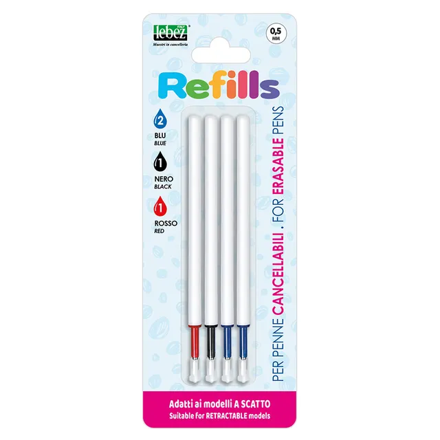 lebez-refill-inchiostro-cancellabile-per-penne-a-scatto-blister-4-pezzi image 1