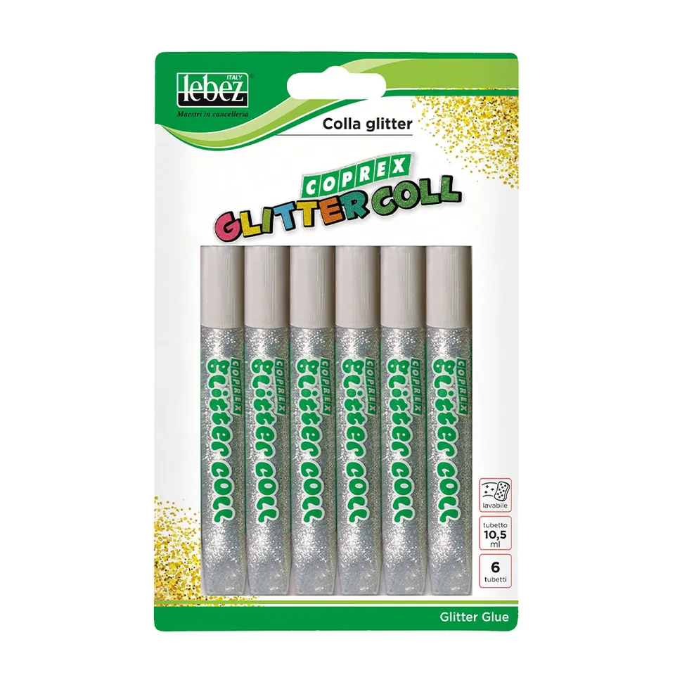 lebez-coprex-colla-glitter-10-5-ml-blister-da-6-pezzi image 1