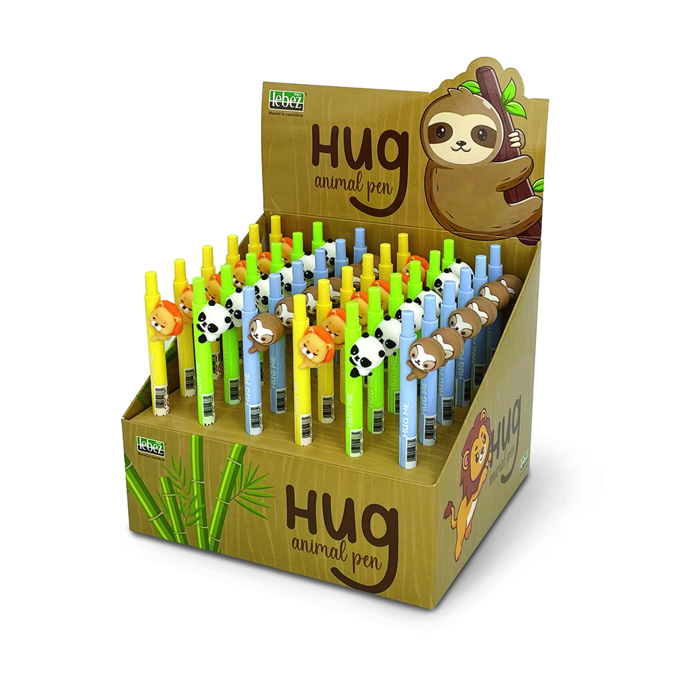lebez-hug-penna-a-scatto-con-animaletti-espositore-36-pz image 1