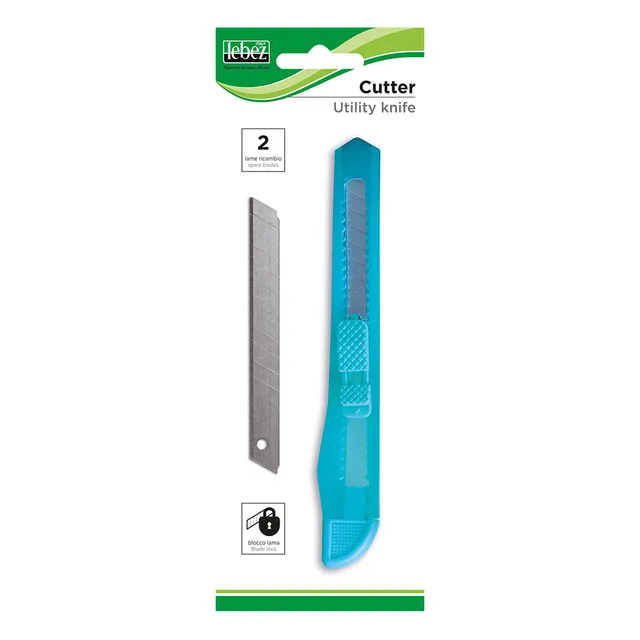 cutter-lebez-9-mm-con-blocco-lama-2-lame-ricambio image 1