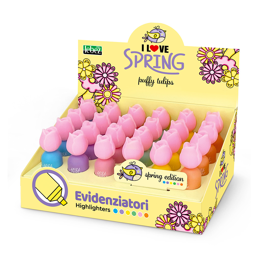 lebez-tulips-smurfs-evidenziatori-pastello-punta-gomma-6-colori image 1