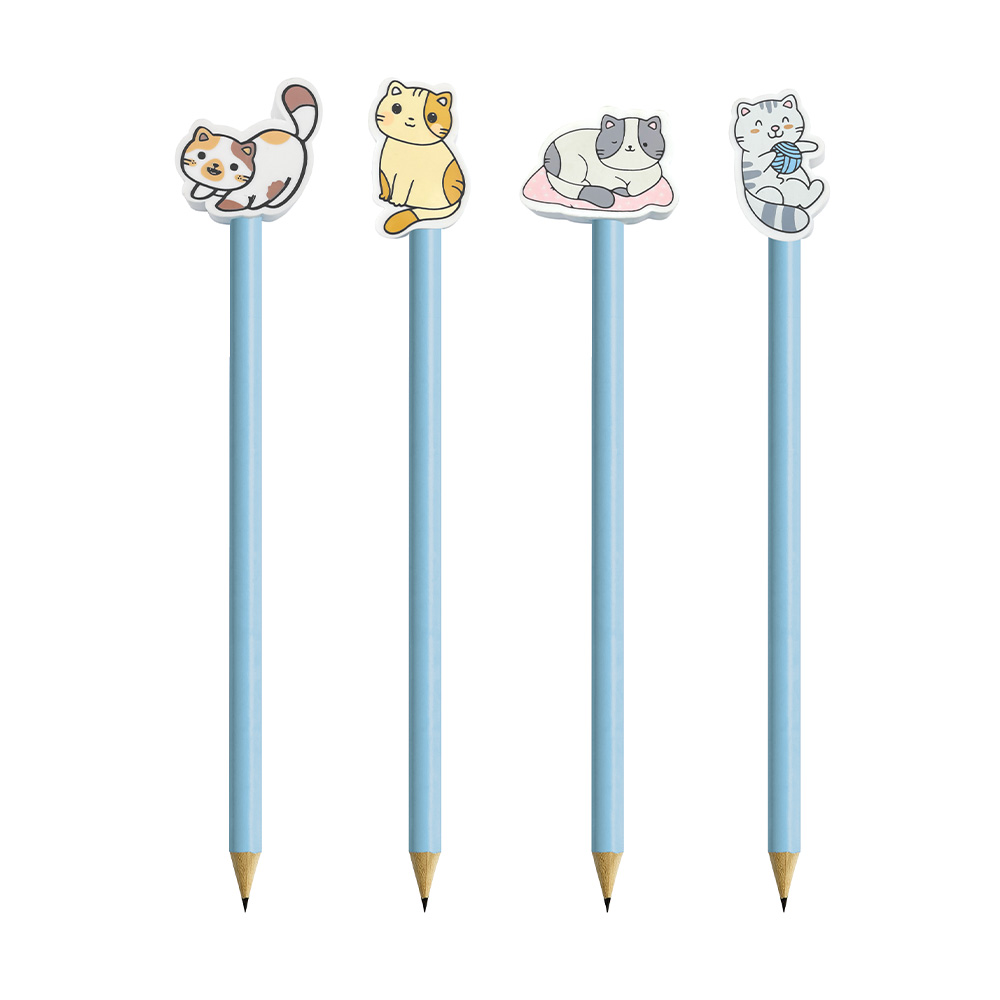 matite-con-gomma-lebez-kittens-4-design-assortiti image 2