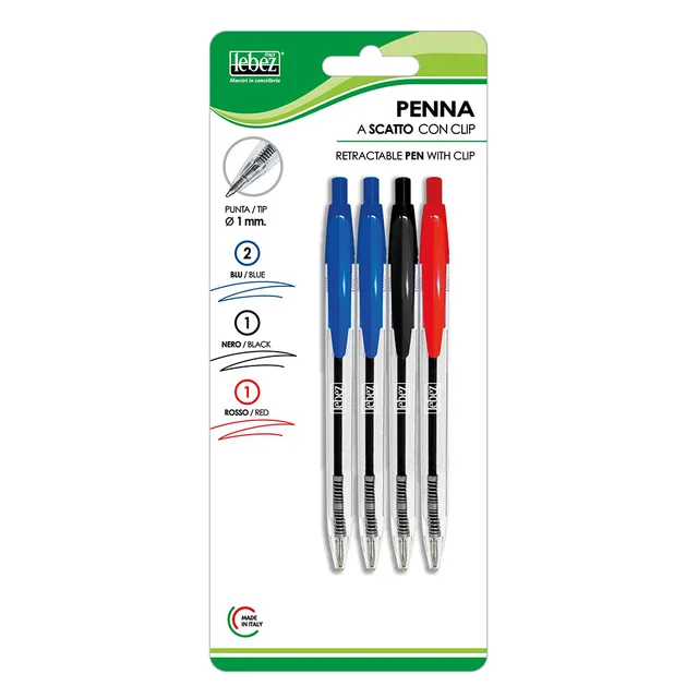 lebez-penna-a-scatto-1-mm-con-clip-blister-da-4-pezzi image 1