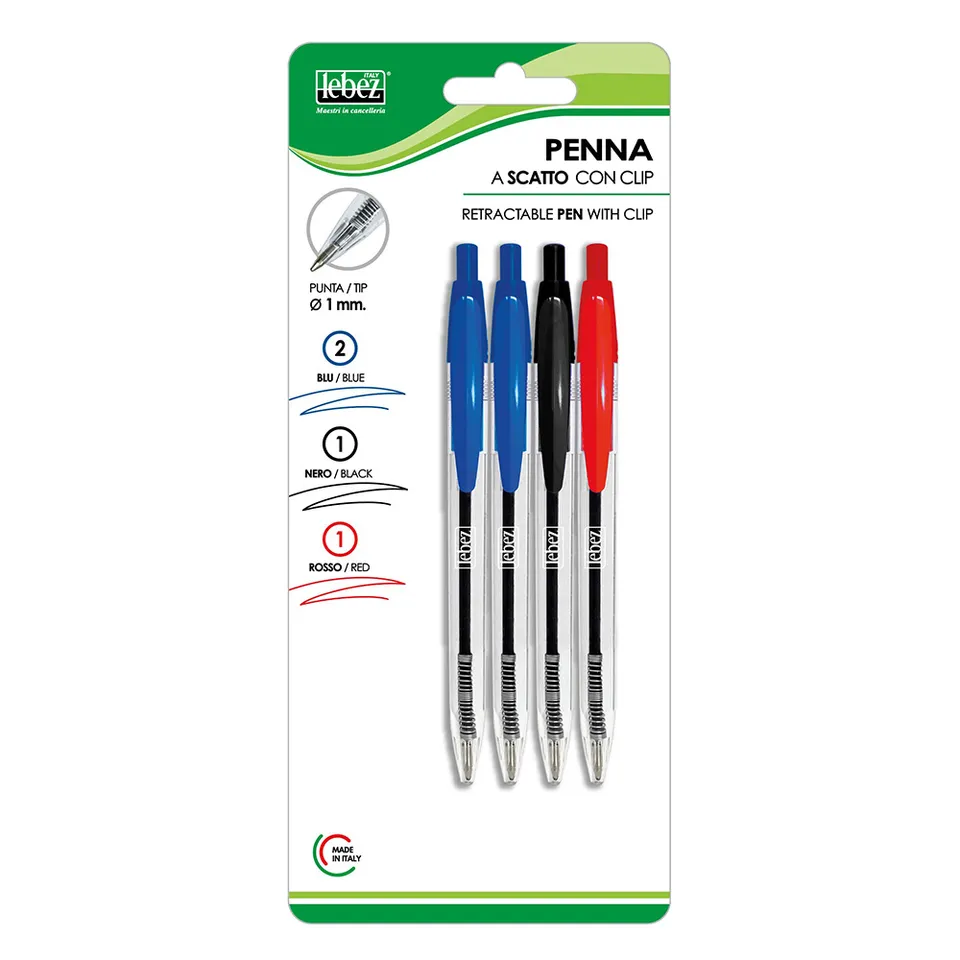 lebez-penna-a-scatto-1-mm-con-clip-blister-da-4-pezzi image 1