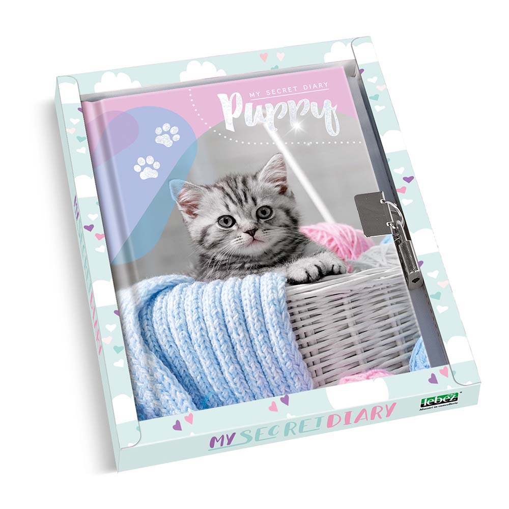 lebez-diario-dei-segreti-cuccioli-80-pagine-con-lucchetto-e-scatola-regalo image 3