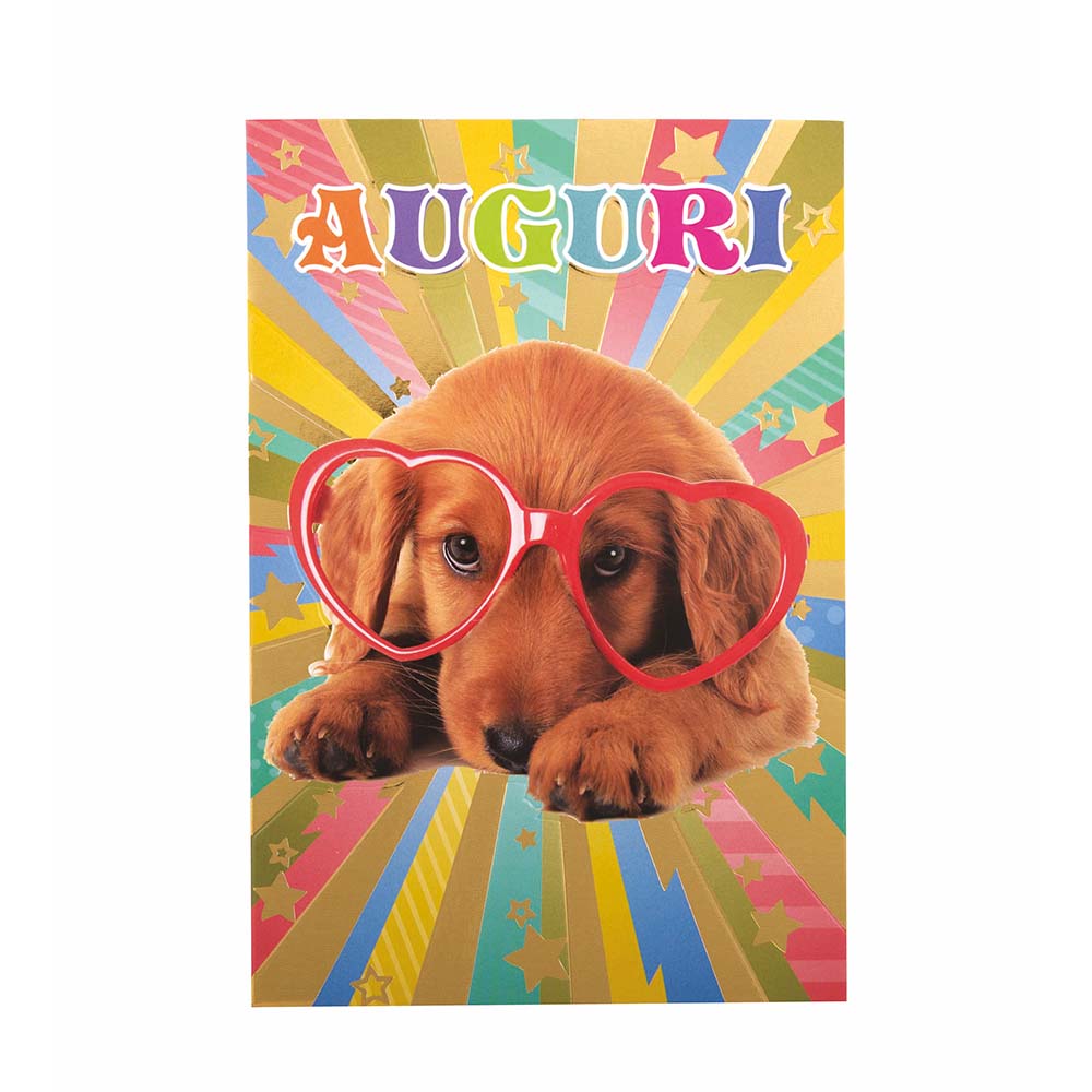 lebez-regalmente-biglietto-augurale-cuccioli-oro-con-busta image 2