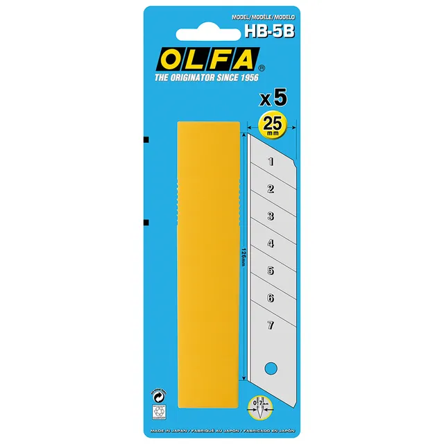 olfa-lama-di-ricambio-segmentata-25-mm-blister-5-lame-lebez image 1