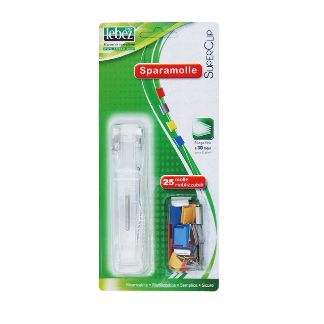 lebez-superclip-sparamolle-fino-30-fogli-25-molle-colorate image 1