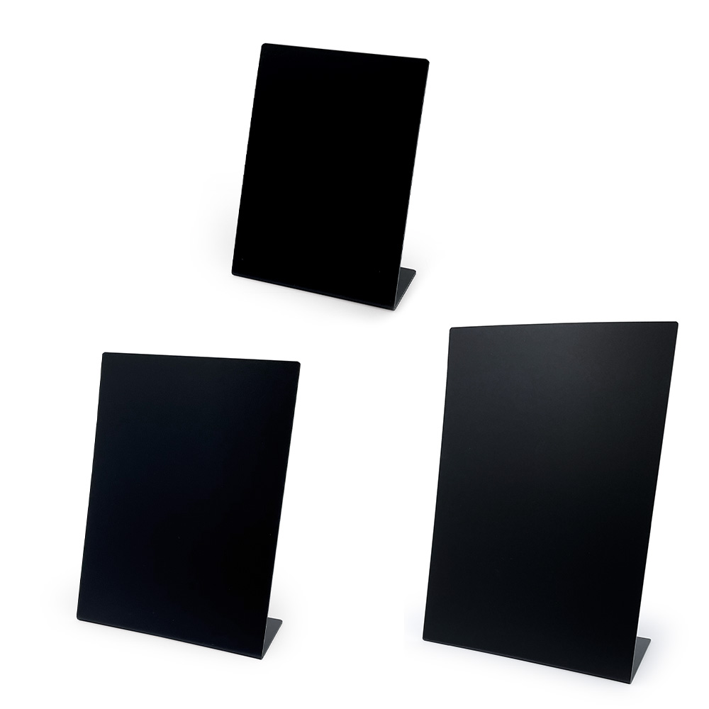 lebez-stand-base-l-nero-2-mm-scrivibile-con-gessetto-espositore-da-tavolo image 2