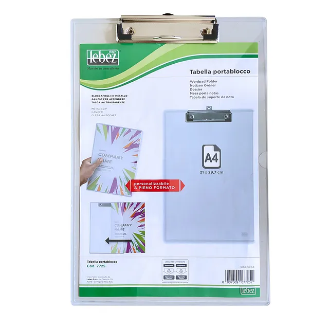 lebez-portablocco-trasparente-22x33-cm-con-clip image 1
