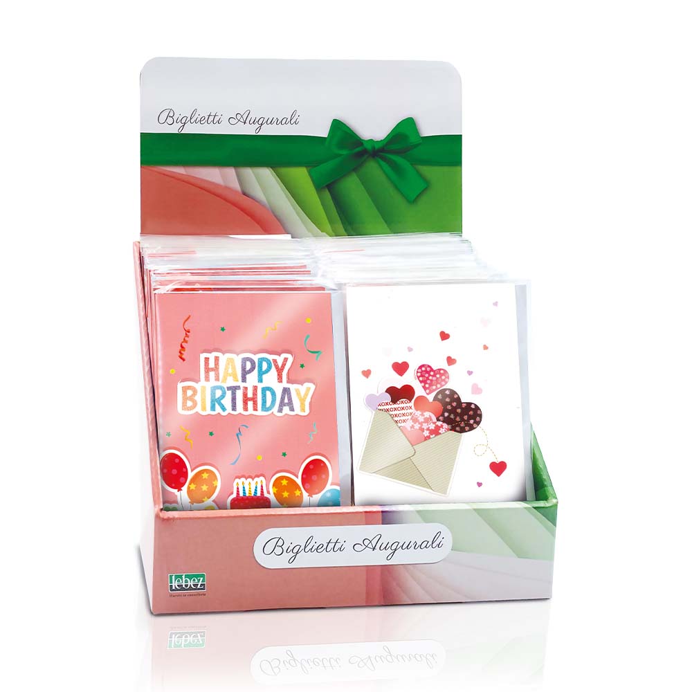 lebez-card-pop-up-glitter-con-busta-display-48-pezzi image 1