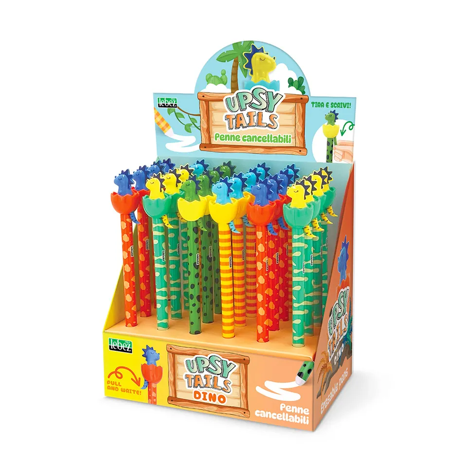 lebez-upsy-tails-dino-penna-cancellabile-click-display-36-pezzi image 1