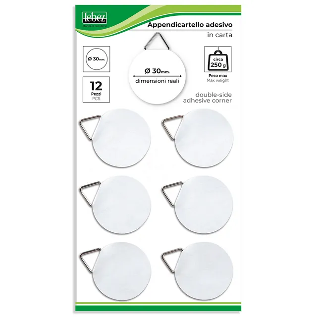 lebez-appendicartello-adesivo-in-carta-30-mm-blister-12-pz image 1