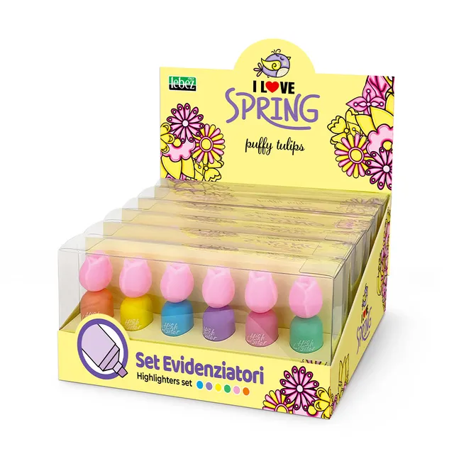 lebez-set-mini-puffy-tulips-evidenziatori-pastel-6-pezzi image 1