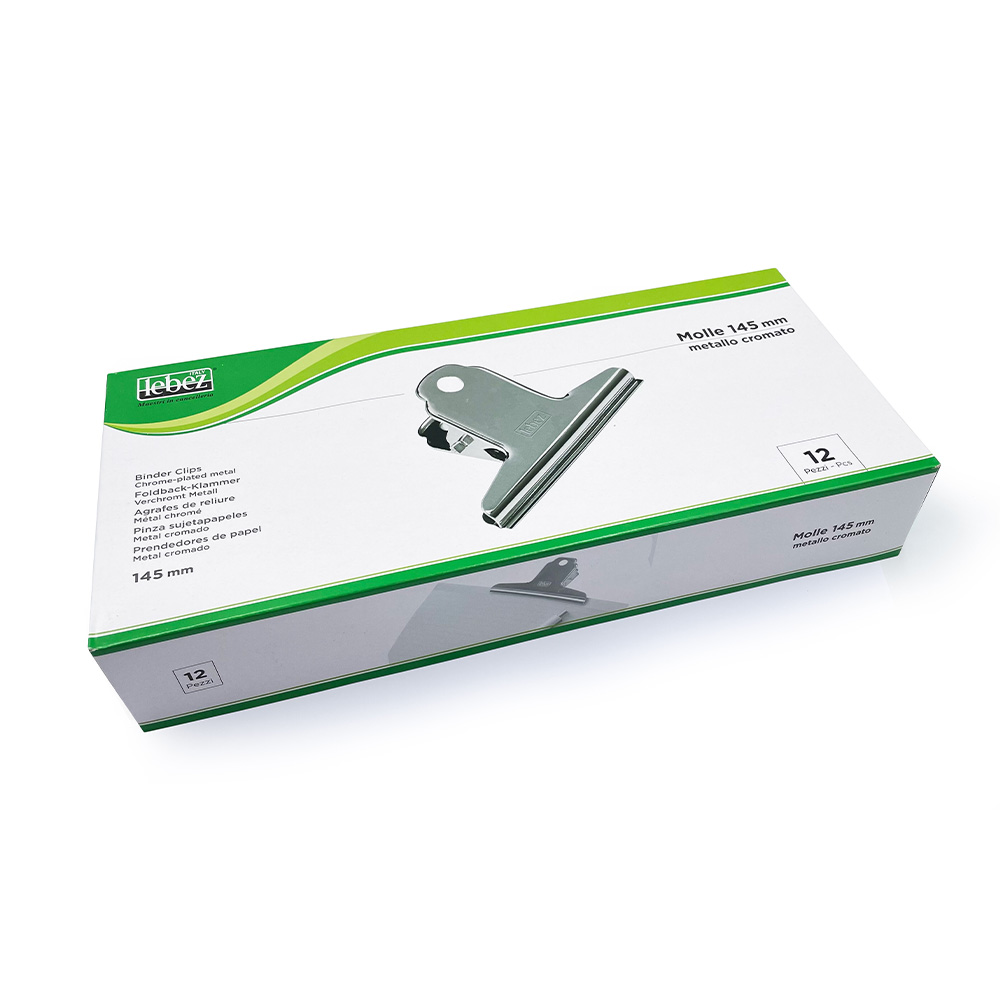 lebez-metal-binder-clips-100-mm-cromate-box-12-pezzi image 1