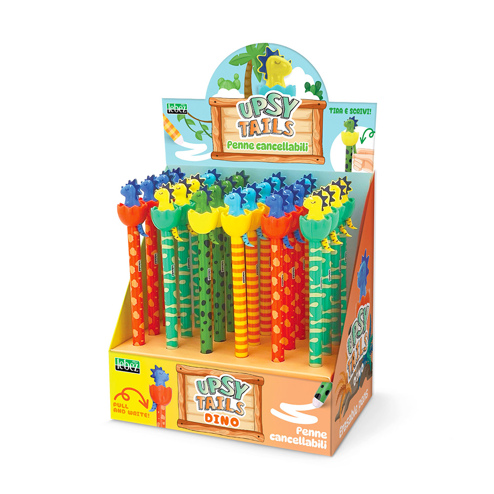lebez-upsy-tails-dino-penna-cancellabile-click-display-36-pezzi image 1