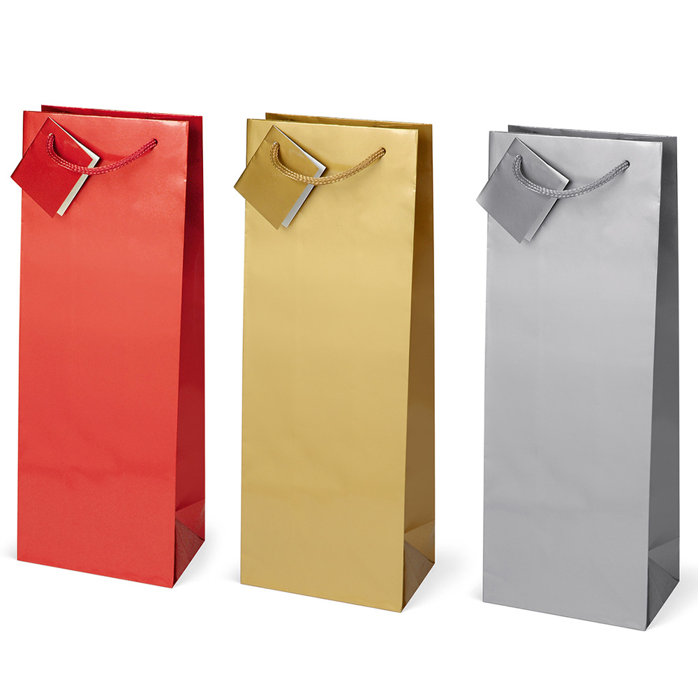 lebez-shopper-natalizia-tinta-unita-13x36x8-5-cm-carta-plastificata-lucida image 1