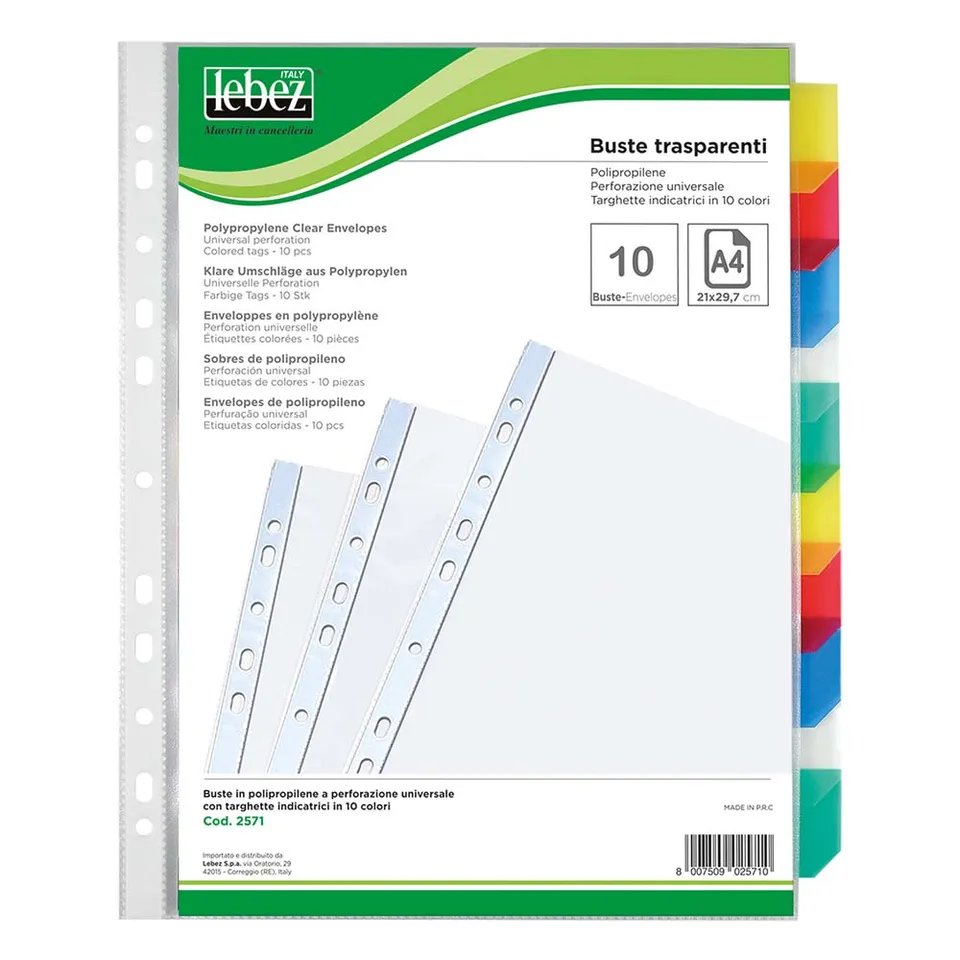 lebez-buste-separatorie-23-5x30-cm-set-10-pezzi-con-targhette-colorate image 1