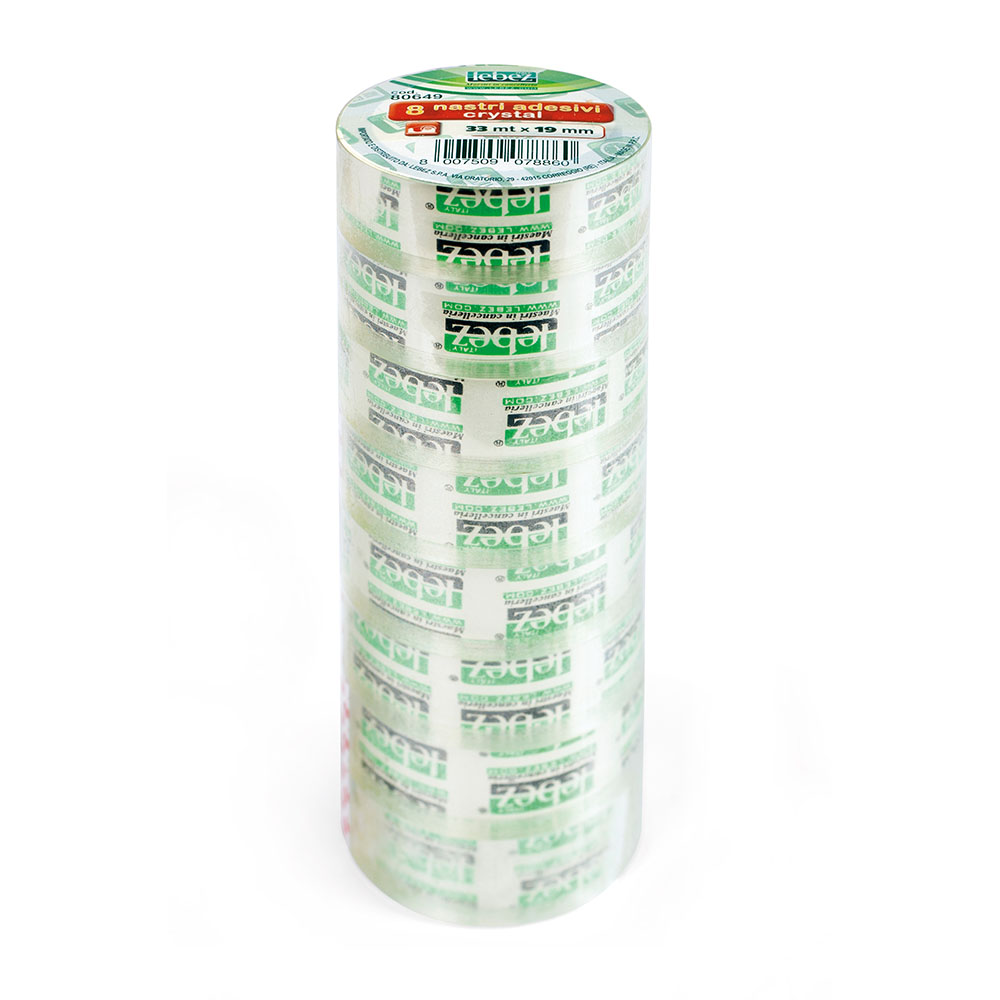 lebez-nastro-adesivo-33-m-x-19-mm-torre-da-8-pezzi image 1