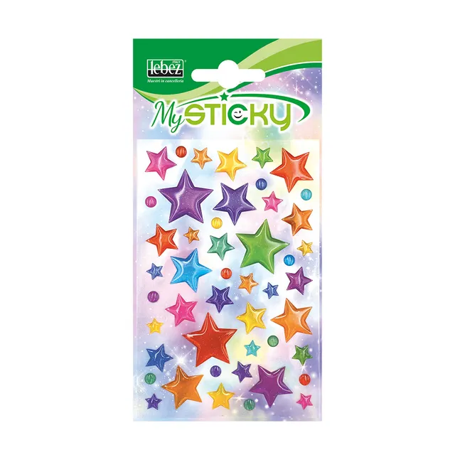 lebez-stickers-tridimensionali-stelline-adesive-gommate-in-blister image 1