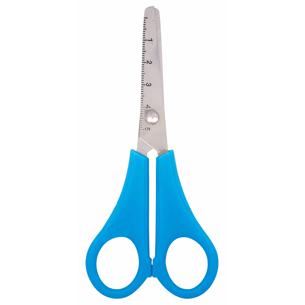 lebez-forbici-13-5-cm-lama-centimetrata-acciaio-inox-in-blister image 1