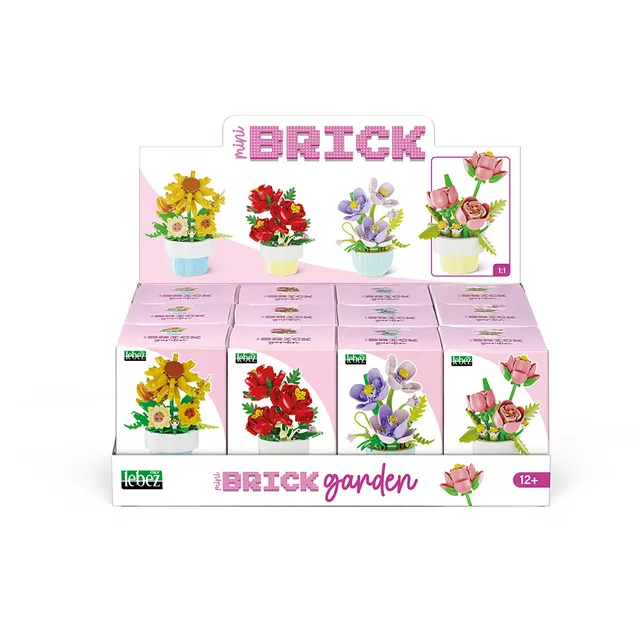 lebez-mini-brick-garden-set-costruzioni-fiori-con-vaso-4-soggetti image 1