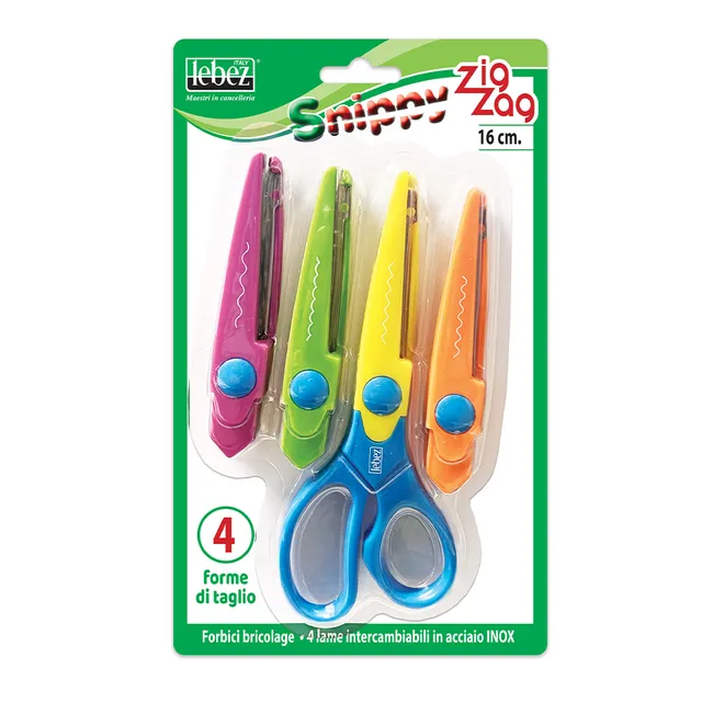lebez-forbici-zig-zag-16-cm-con-4-lame-intercambiabili-inox image 1