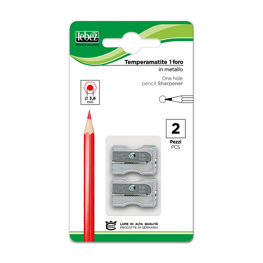 lebez-temperamatite-in-metallo-1-foro-blister-da-2-pezzi image 1