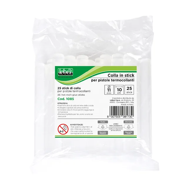 lebez-colla-in-stick-per-pistole-termocollanti-10-cm-x-11-mm-busta-25-pezzi image 1