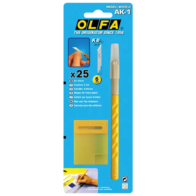cutter-olfa-di-precisione-con-lama-in-acciaio-da-6-mm-blister-con-25-lame-di-ric image 1
