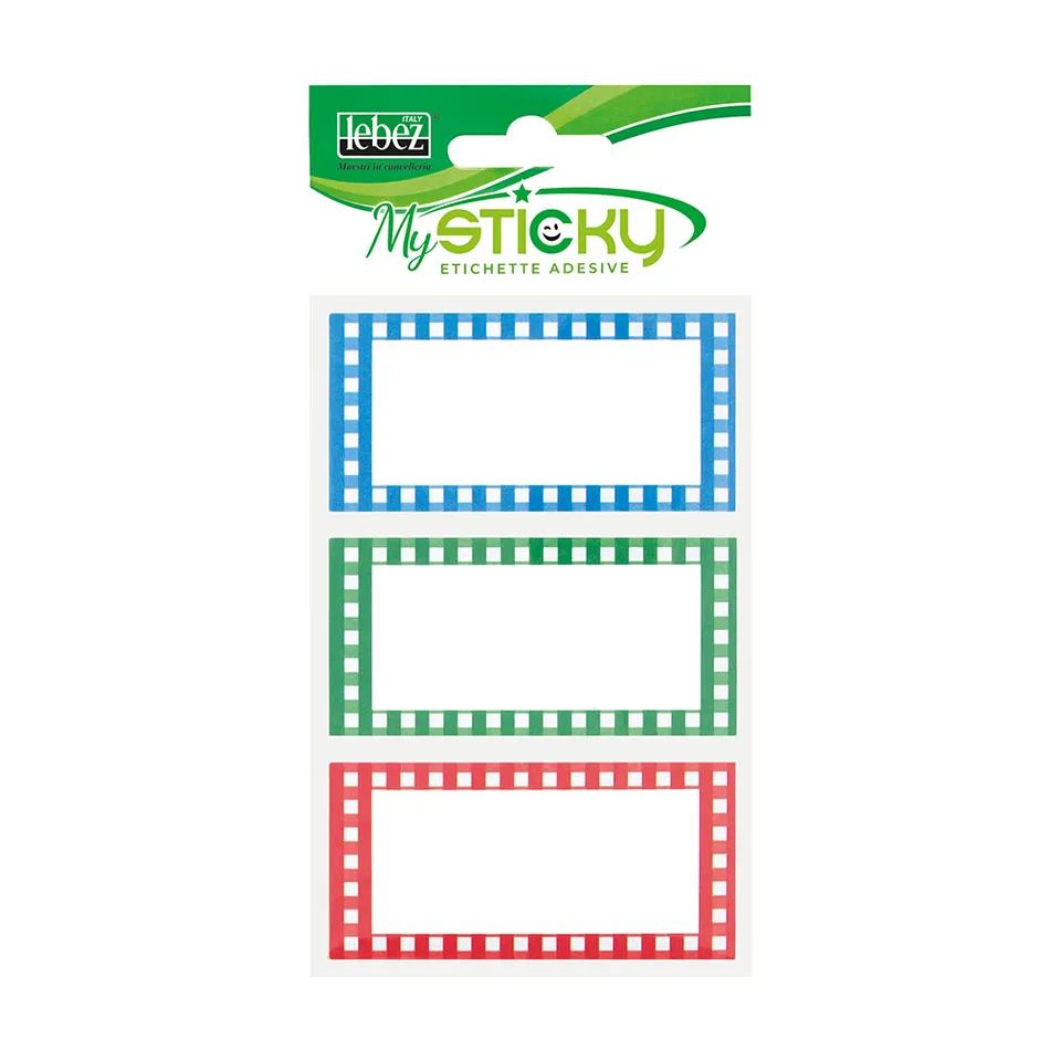 lebez-etichette-adesive-bordo-quadrettato-7-x-3-5-cm-busta-da-18-pezzi image 1