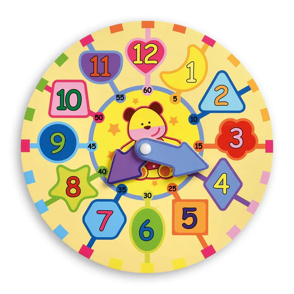 lebez-orologio-didattico-in-legno-decorato-2-soggetti image 1