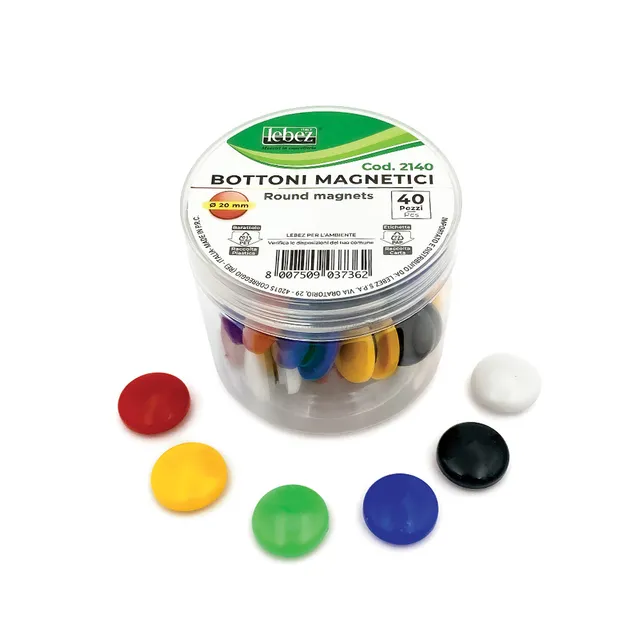 lebez-magnetic-buttons-40-mm-barattolo-10-calamite image 1